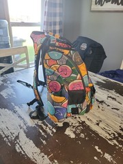 Prodigy BP-1 V3 Disc Golf Backpack – Multi-Color Graffiti Pattern