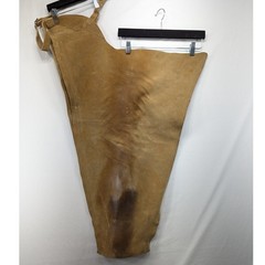 Devon-Aire Tan Suede Leather Equestrian Riding Chaps Medium Style 225 Zip Buckle