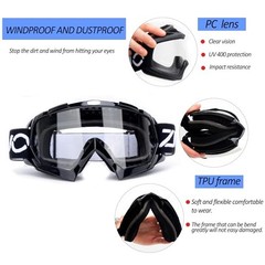 2 Pack ATV Goggles Dirt Bike Motocross Off Road Riding Black Clear+black Grey