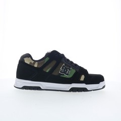 DC Stag 320188-BCM Mens Black Nubuck Lace Up Skate Inspired Sneakers Shoes