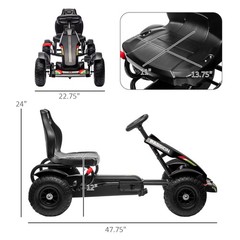 Kids Pedal Go Kart Ride On Car Adjustable Seat Hand Brake Rubber Tires 5-12