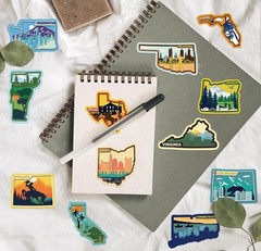 20Pcs Random American Cityscape Travel Aesthetic Waterproof USA States Stickers