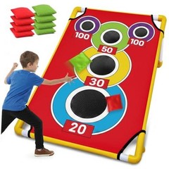 Cornhole Board Set with 21+ Games – 8 Bean Bags – Arcade Style Corn Hole Games