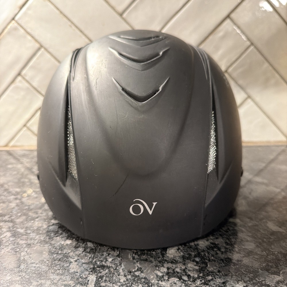 Ovation Black Equestrian Riding Helmet M/L 57-61 Adjustable Horseback Safety