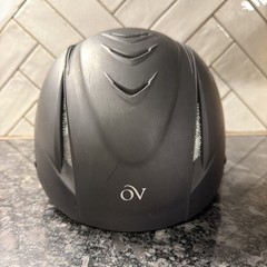Ovation Black Equestrian Riding Helmet M/L 57-61 Adjustable Horseback Safety