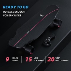 M8 Electric Skateboard with Remote, 15Mph Top Speed,9Miles Range,400 Hub-Motor,