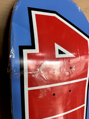 RARE 411VM Red/Blue logo skateboard Deck