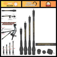 Adjustable Archery Bow Stabilizer 6″-15″, Carbon Fiber, Damping System & Weights