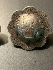 One Pair Vintage Sterling Silver Bridle Loop Conchos 1.25” Diameter