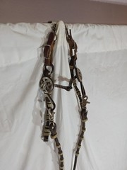 VINTAGE SILVER Conchs SHOW HEADSTALL HORSE TACK Ornate BRIDLE part