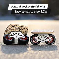 Freeskates,Skates with Split Skateboard Design, Aluminum Universal, Black