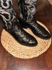 Tony Lama – El Rey Full Quill Ostrich Cowboys Boots (9.5D)