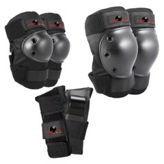 Eight Ball 14+ Pad Set 3pk – Black: Elbow, Knee, Wrist Protection for Cycling