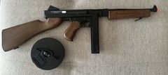 Thompson U.S. Model 1928 Electric Airsoft Rifle Drum Magazine Wood-Style