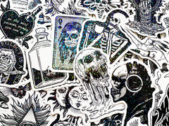 2500 Random Wholesale Gothic Stickers Lot Tattoo Pack Dark Skull Theme Decals