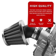 Rubber Tube Air Filter, Elbow Conical Air Filter for Motorcycle 38mm Bent