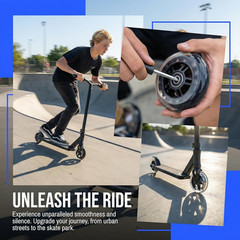 Scooter Wheels – Quality Pair of 2pcs 100mm Stunt Scooter Wheels for Smooth Ride