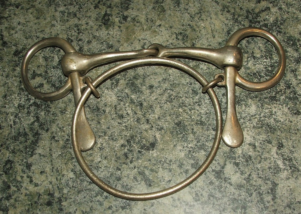 Stainless Steel Used 5 inch Snaffle Ring Bit with half cheek