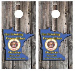 Minnesota Out Drinking Every Other State Cornhole Board Wraps FREE LAM #3373