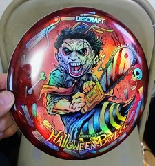 🎃 LEATHER FACE 🎃 Discraft Halloween BuZzz 🎃 FULL FOIL Glo 175_176 🎃 New 9/10