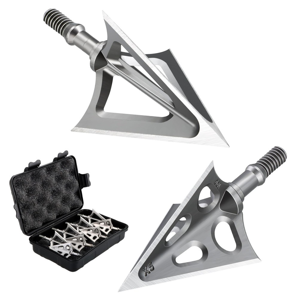 8-pcs Hunting Broadheads 125-Grain and 100-Grain Arrow Archery Arrowhead Suit…