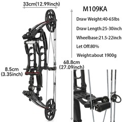Compound Bow Dual-Use Steel Ball Arrow 40-65lbs Short Axis Archery Hunting RH LH