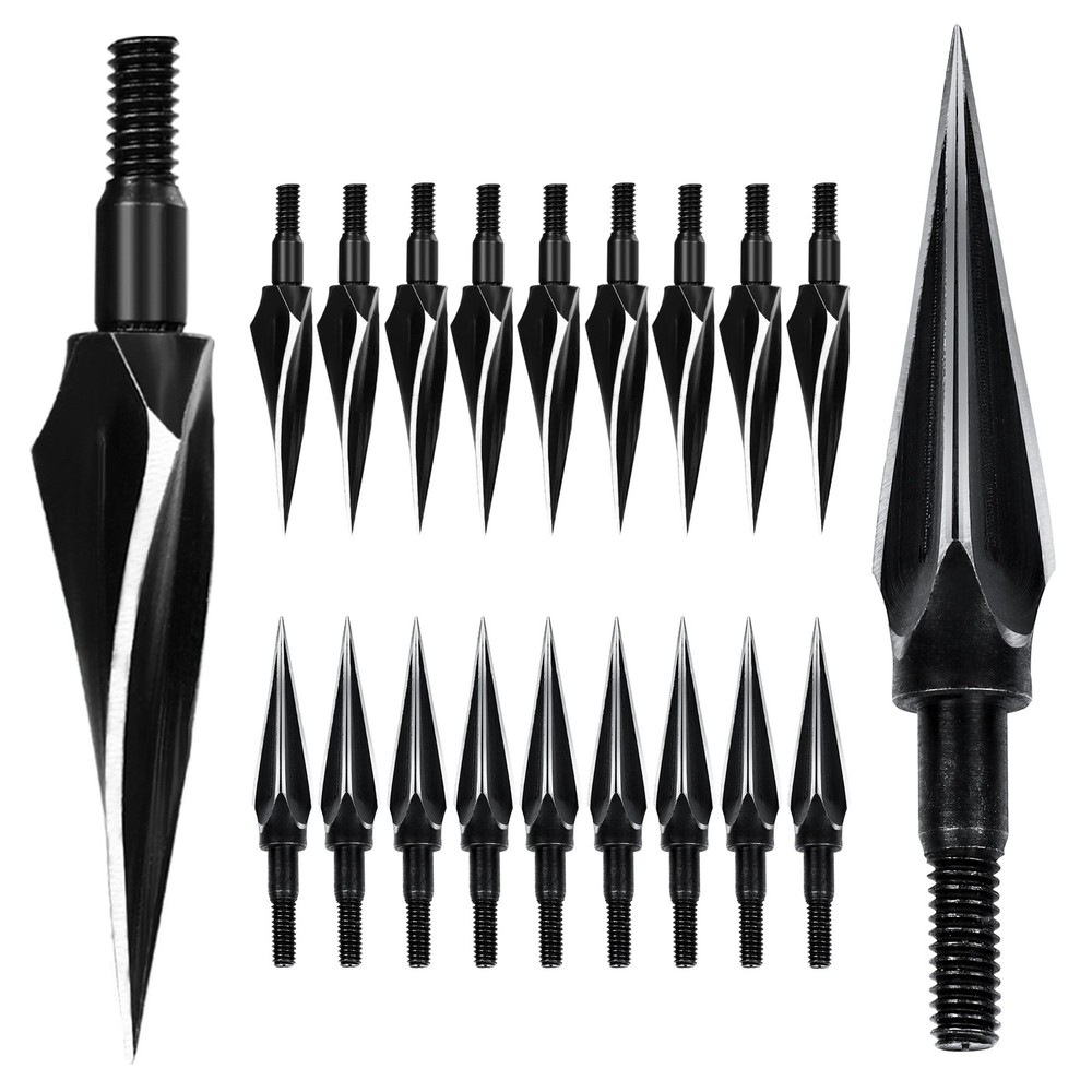 Traditional Broadheads 18Pcs 125 Grain ，Hunting Points Screw-in Arrowheads Su…