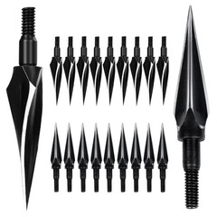Traditional Broadheads 18Pcs 125 Grain ，Hunting Points Screw-in Arrowheads Su…