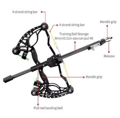 Rapid Fire Compound Bow Repeater 40-Shot 8mm Steel Ball Slingshot High Precision