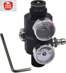 Adjustable Compressed Air Regulator Dual Gauge Pneumatic Air Valve Input 4500