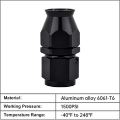 6AN PTFE Hose End Fitting Straight Swivel Only for PTFE 6AN Straight Normal