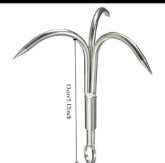Grappling Hook Grapnel Hook, 3-Claw Stainless Steel Tree Assorted Colors