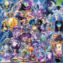 30Pcs Random PET Transparent Mystical Witchy Fantasy Magical Witchcraft Stickers