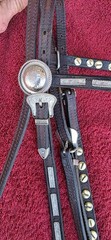 Vintage SIMCO Rope Edge Alpaca Silver Bars Small Cob Pony Show Headstall Bridle