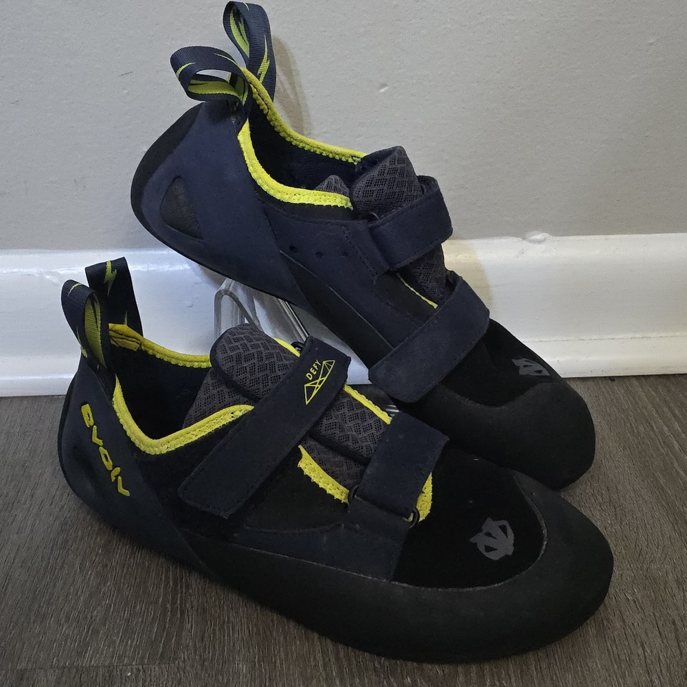 Evolv Defy TRAX Rock Climbing Shoes Women’s Size 11 Black Blue Double Strap