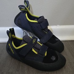 Evolv Defy TRAX Rock Climbing Shoes Women’s Size 11 Black Blue Double Strap