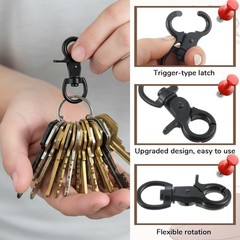 5 PCS Black Heavy Duty Zinc Alloy Swivel Snap Hook Metal Lanyard Clip Craft