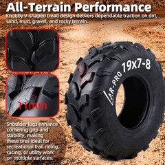 19×7-8 ATV UTV Tires – 4PR Tubeless All-Terrain Off 19×7-8 Tubeless(2-Pack)