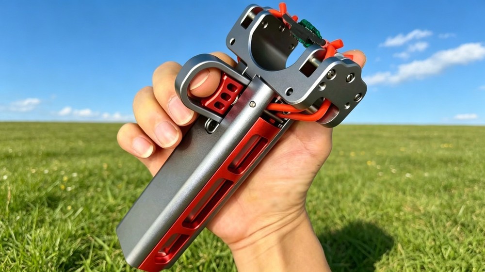 Full Metal Repeat Pocket Slingshot Comes with 1 Magazine 5 Bandsets Model C