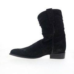 Dingo Stampede DI-806 Mens Black Suede Slip On Western Boots