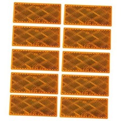10x Amber Class A 80mm x 35mm 3.14″ x 1.4″ Rectangular Reflector 10X AMBER