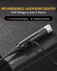 Rechargeable Laser Bore Sight Kit with 32 Adapter Fits.17 to 12GA Calibers Profe