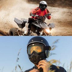 Mask with Detachable Goggles for Riding, Cutting, Mowing& Weedeating Grass, Anti
