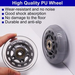 BENLIUDH Inline Skate Wheels with Bearings, 3 Inch Roller 3inch-4pcs, Silver
