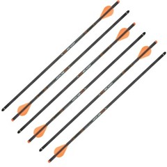 6PK 20in. Carbon Crossbow Bolts.006 Straightness with 2in. Vane Half Moon Nocks