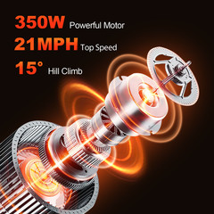 Electric Scooter Adult Folding E-Scooter 350W Long Range 21MPH Fast Speed w/ APP
