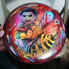 🎃 LEATHER FACE 🎃 Discraft Halloween BuZzz 🎃 FULL FOIL Glo 175_176 🎃 New 9/10