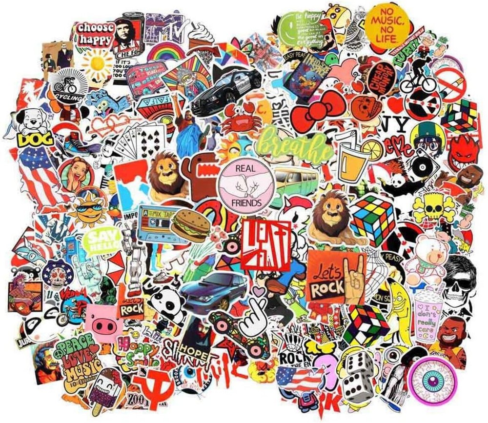 Cool Random Stickers Pack of 155pcs Laptop Stickers Bomb Waterproof Vinyl Sticke