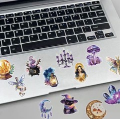 30Pcs Random PET Transparent Mystical Witchy Fantasy Magical Witchcraft Stickers