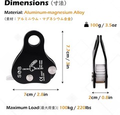 Climbing Ascender Fall Protection Rope Grab Belay Device Gear Aluminum Alloy …